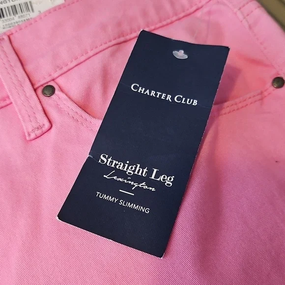 Charter Club Lexington Pink Straight Leg Jeans Size 12 NWT - Picture 5 of 5